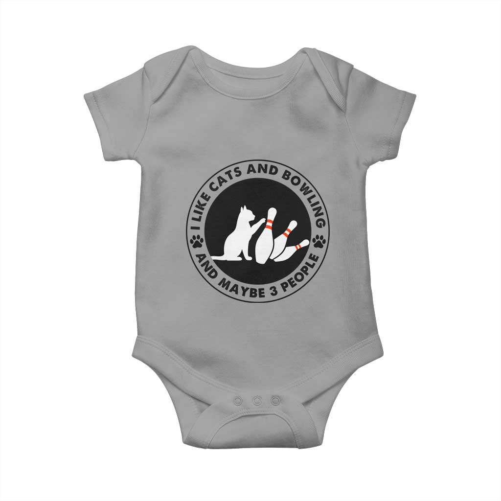 I Like Cats And Bowling And Maybe 3 People Baby Onesie Funny Cat Lovers - Wonder Print Shop