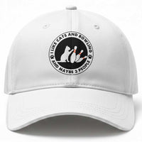 I Like Cats And Bowling And Maybe 3 People Baseball Cap Funny Cat Lovers