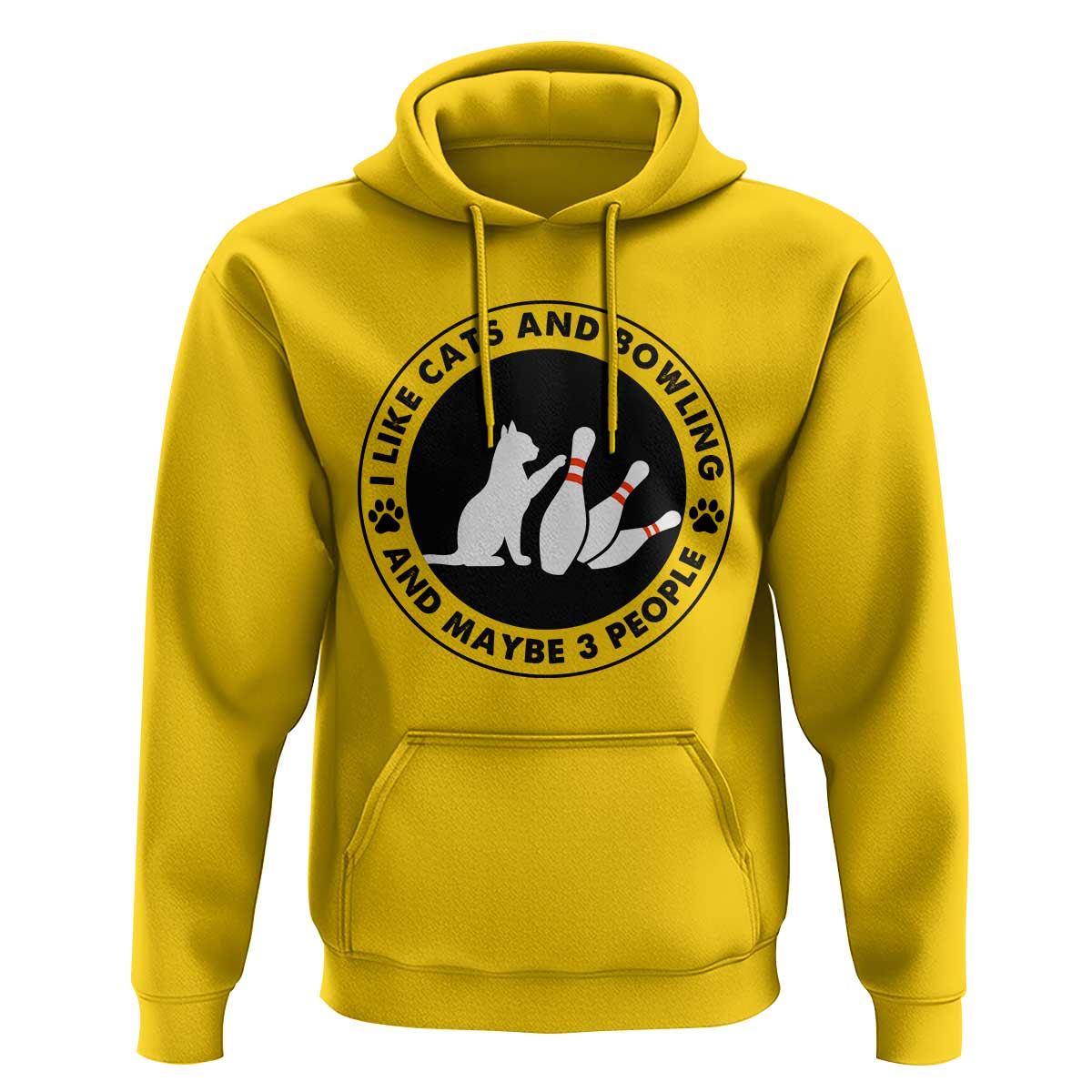 I Like Cats And Bowling And Maybe 3 People Hoodie Funny Cat Lovers - Wonder Print Shop