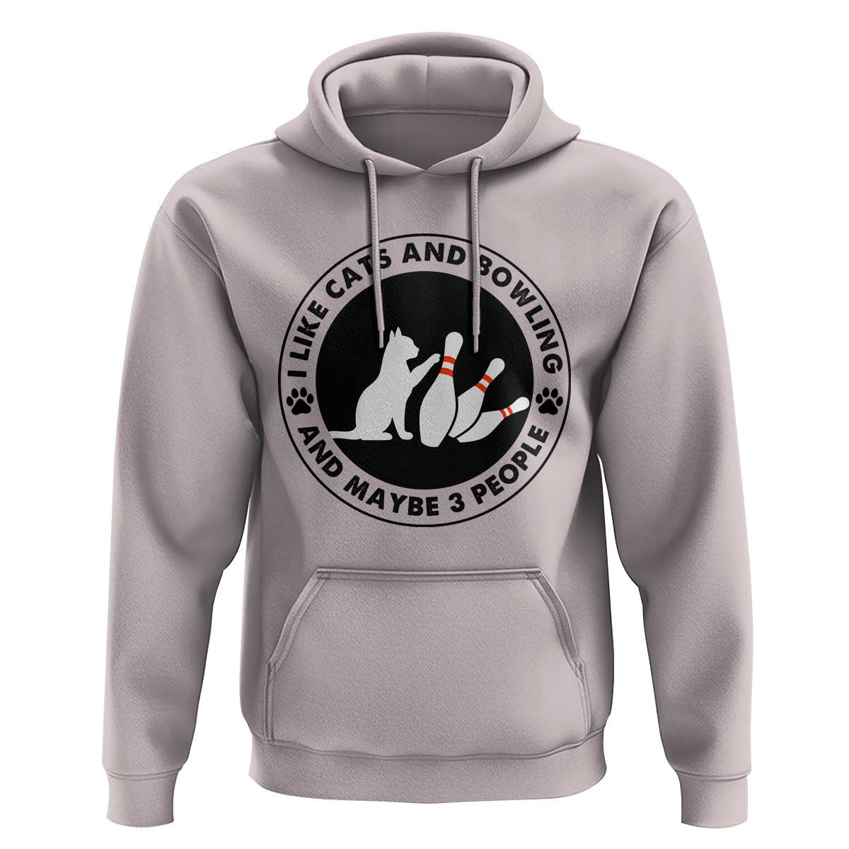 I Like Cats And Bowling And Maybe 3 People Hoodie Funny Cat Lovers - Wonder Print Shop