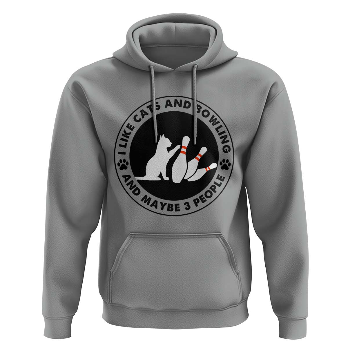 I Like Cats And Bowling And Maybe 3 People Hoodie Funny Cat Lovers - Wonder Print Shop