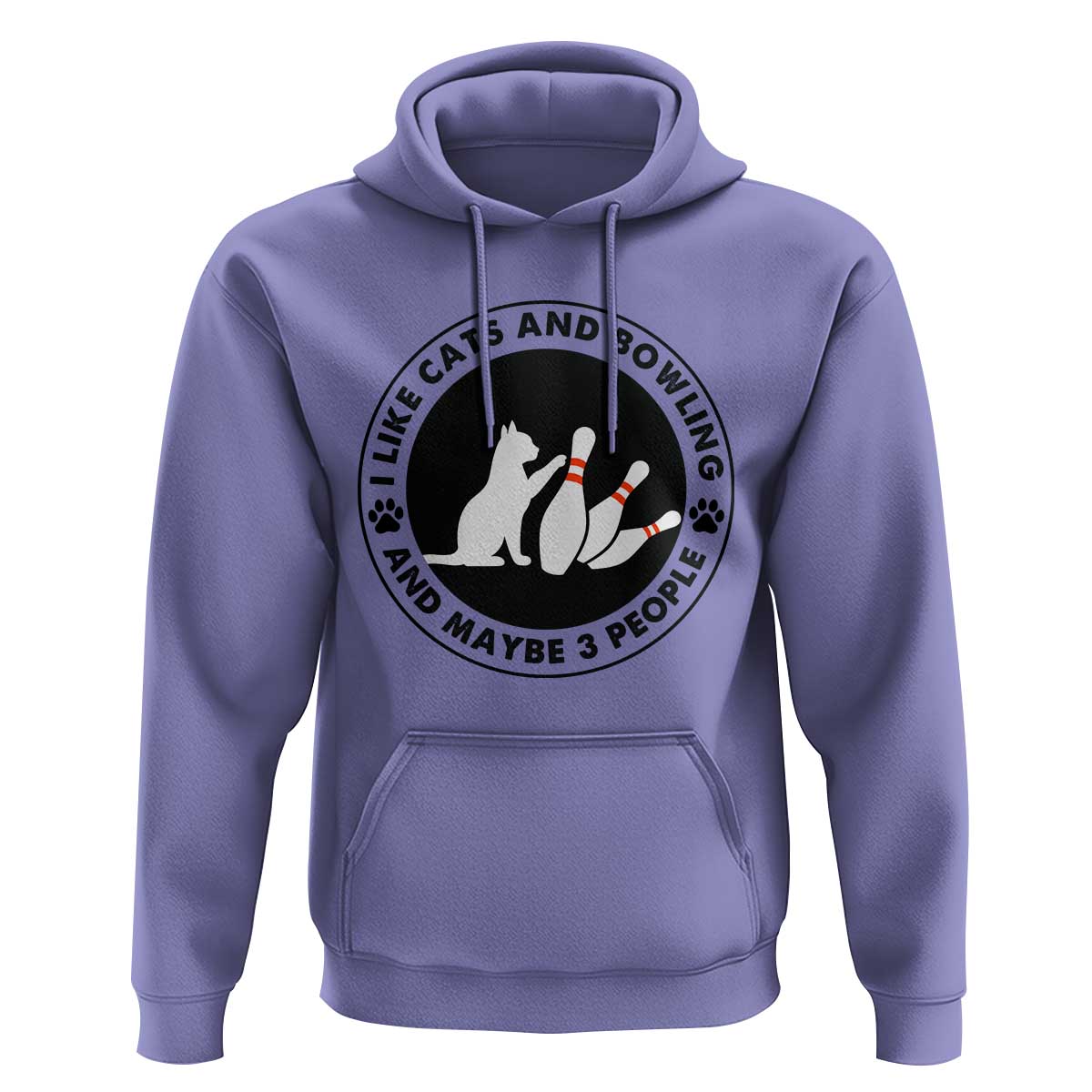 I Like Cats And Bowling And Maybe 3 People Hoodie Funny Cat Lovers - Wonder Print Shop
