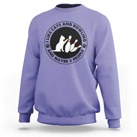 I Like Cats And Bowling And Maybe 3 People Sweatshirt Funny Cat Lovers - Wonder Print Shop