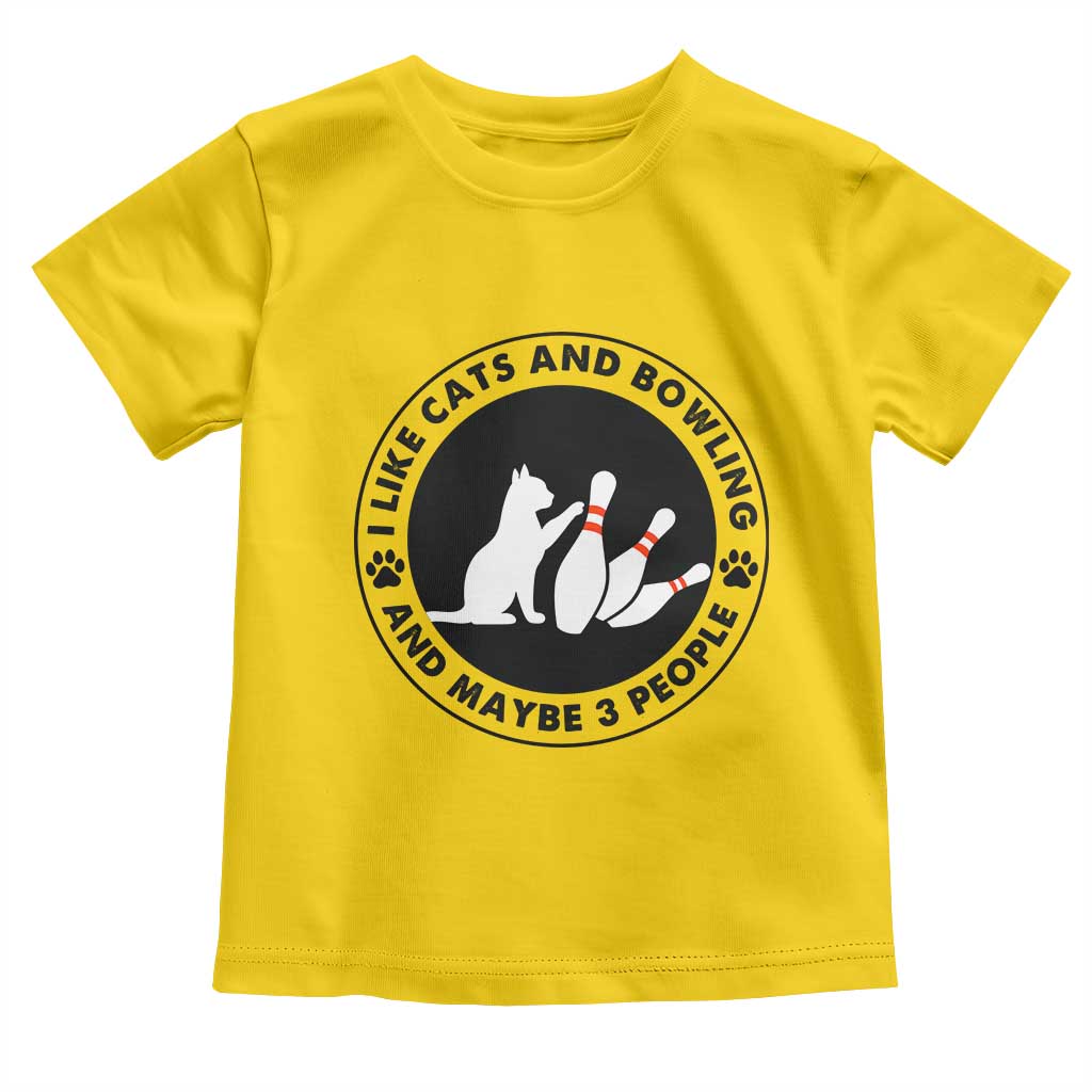 I Like Cats And Bowling And Maybe 3 People Toddler T Shirt Funny Cat Lovers - Wonder Print Shop