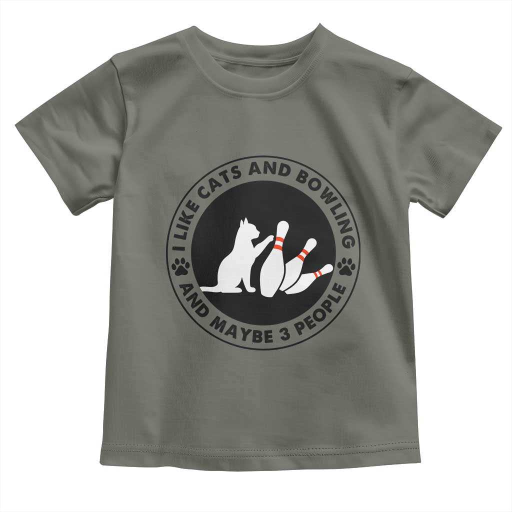 I Like Cats And Bowling And Maybe 3 People Toddler T Shirt Funny Cat Lovers - Wonder Print Shop