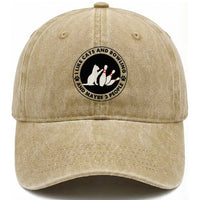 I Like Cats And Bowling And Maybe 3 People Washed Cotton Baseball Cap Funny Cat Lovers