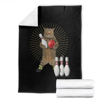 Funny Cat Bowling Meme Throw Blanket Gift For Bowlers - Wonder Print Shop
