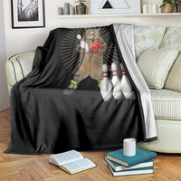 Funny Cat Bowling Meme Throw Blanket Gift For Bowlers - Wonder Print Shop