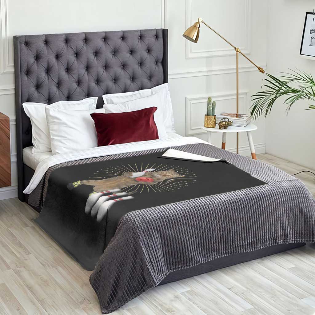 Funny Cat Bowling Meme Throw Blanket Gift For Bowlers - Wonder Print Shop