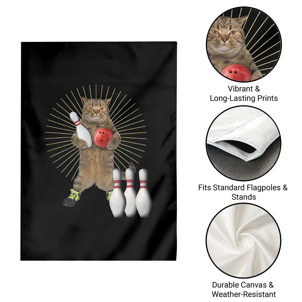Funny Cat Bowling Meme Garden Flag Gift For Bowlers - Wonder Print Shop