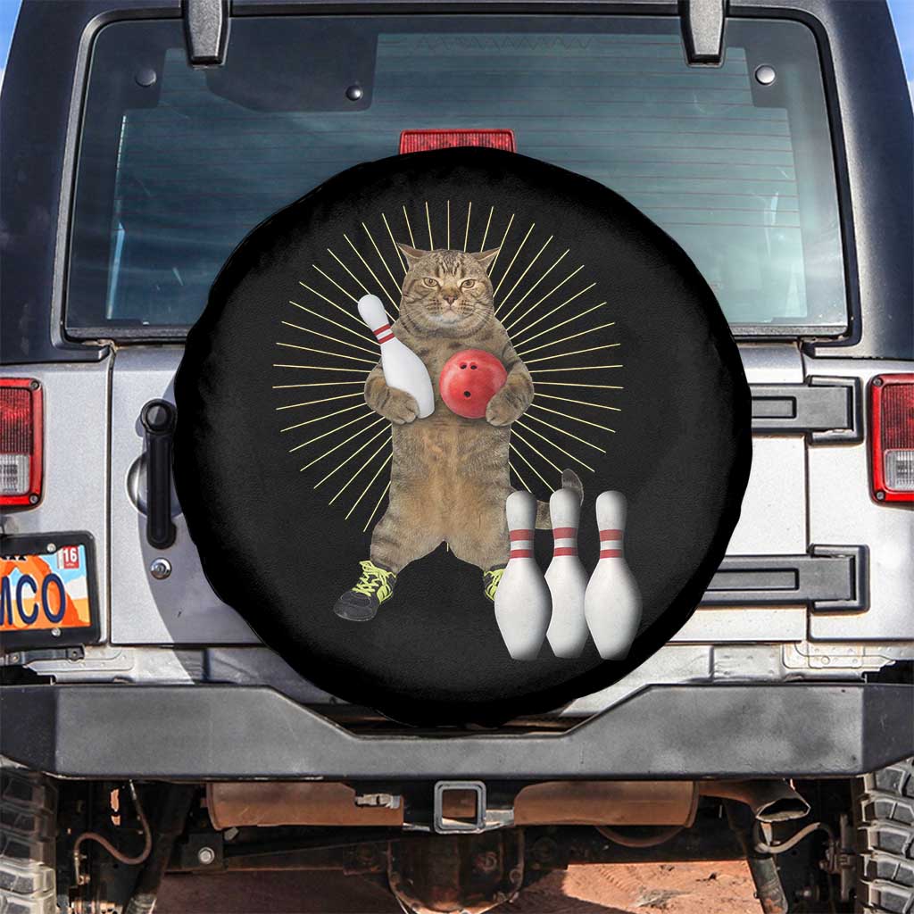 Funny Cat Bowling Meme Spare Tire Cover Gift For Bowlers - Wonder Print Shop
