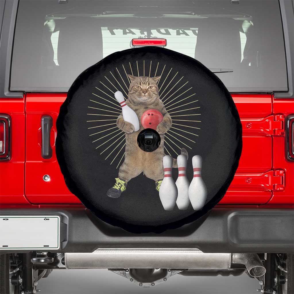 Funny Cat Bowling Meme Spare Tire Cover Gift For Bowlers - Wonder Print Shop