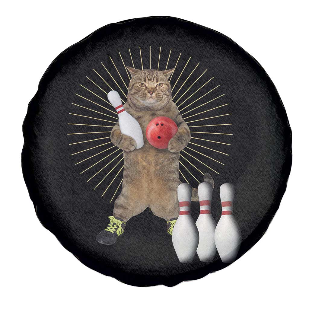Funny Cat Bowling Meme Spare Tire Cover Gift For Bowlers - Wonder Print Shop