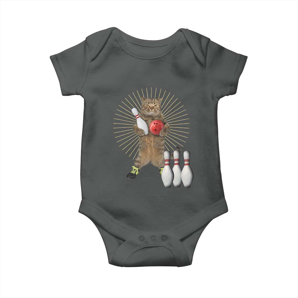 Funny Cat Bowling Meme Baby Onesie Gift For Bowlers - Wonder Print Shop