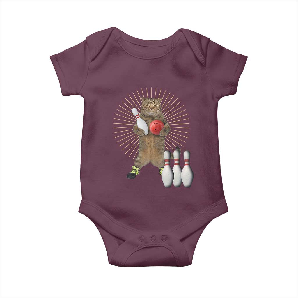 Funny Cat Bowling Meme Baby Onesie Gift For Bowlers - Wonder Print Shop