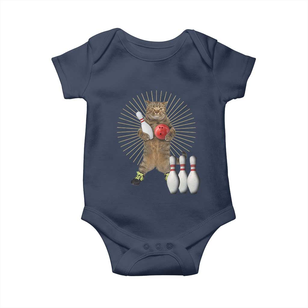 Funny Cat Bowling Meme Baby Onesie Gift For Bowlers - Wonder Print Shop