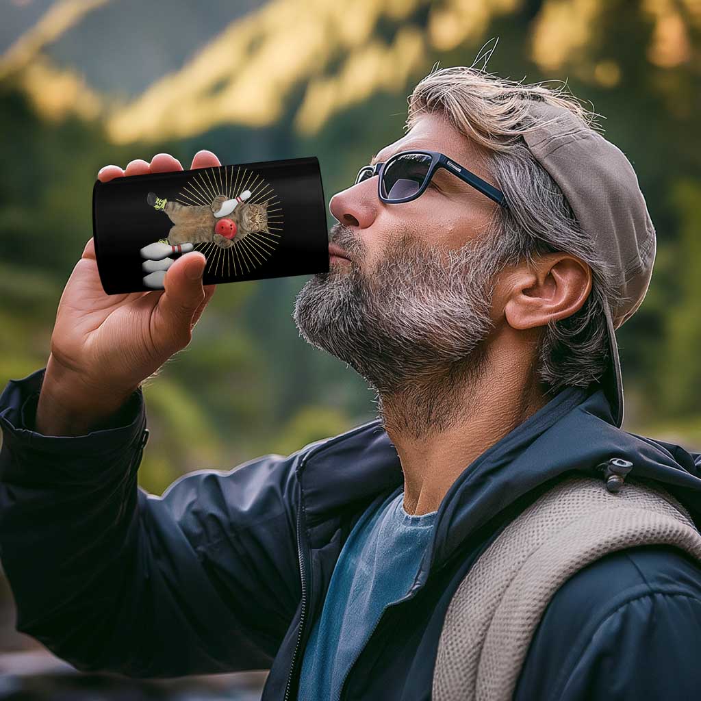 Funny Cat Bowling Meme 4 in 1 Can Cooler Tumbler Gift For Bowlers - Wonder Print Shop