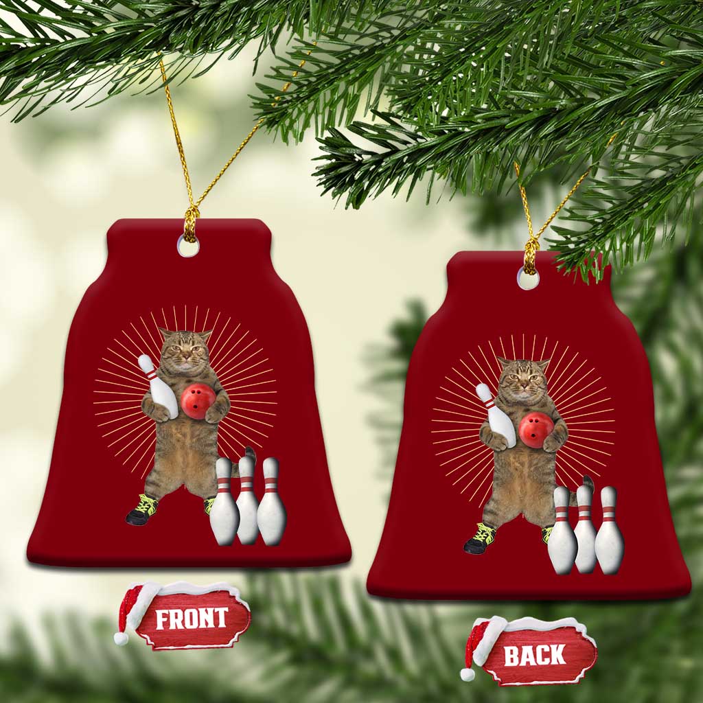 Funny Cat Bowling Meme Ceramic Ornament Gift For Bowlers - Wonder Print Shop