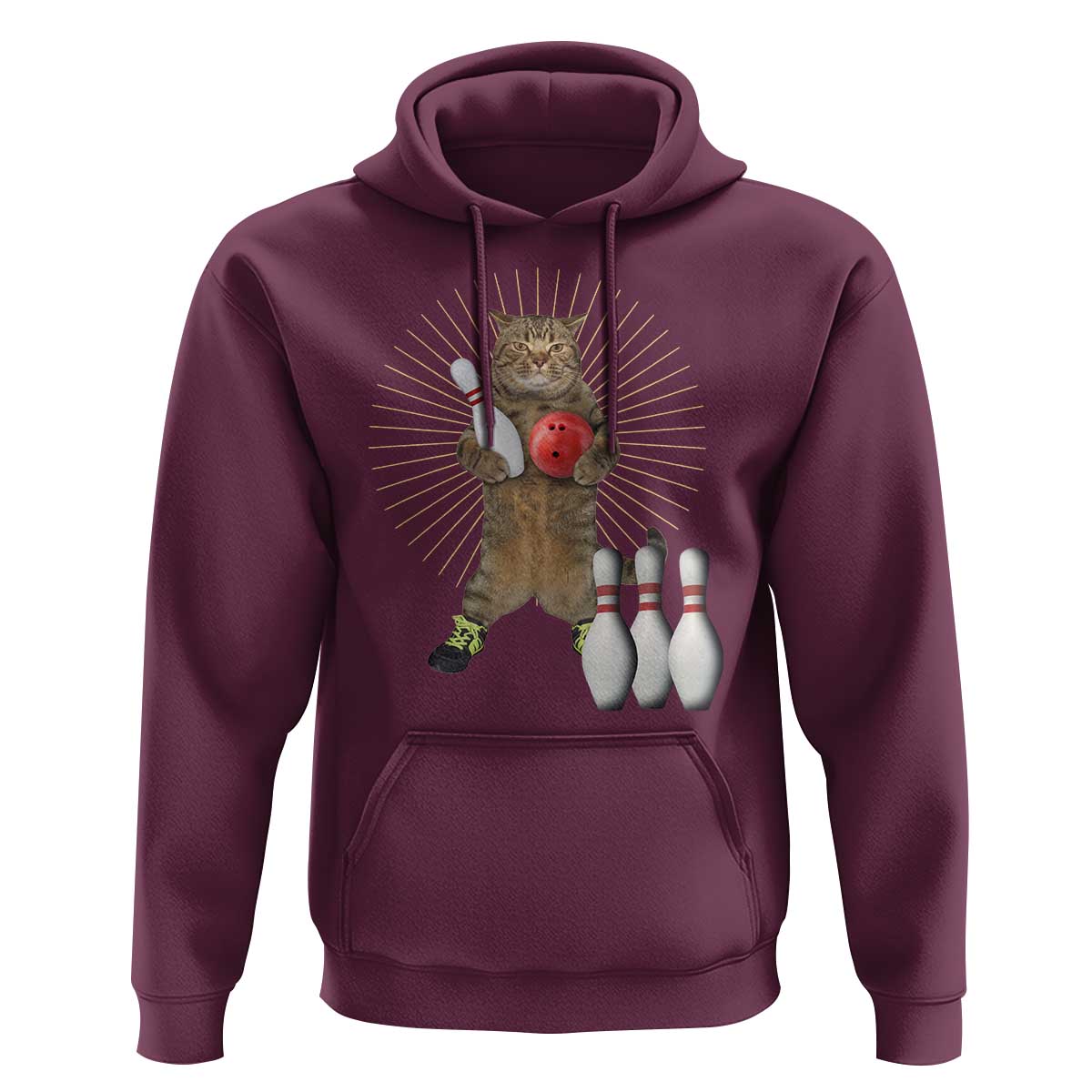 Funny Cat Bowling Meme Hoodie Gift For Bowlers - Wonder Print Shop