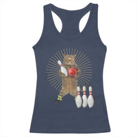 Funny Cat Bowling Meme Racerback Tank Top Gift For Bowlers - Wonder Print Shop