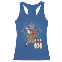 Funny Cat Bowling Meme Racerback Tank Top Gift For Bowlers - Wonder Print Shop