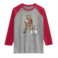 Funny Cat Bowling Meme Raglan Shirt Gift For Bowlers - Wonder Print Shop