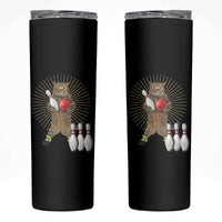 Funny Cat Bowling Meme Skinny Tumbler Gift For Bowlers - Wonder Print Shop