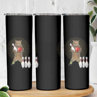 Funny Cat Bowling Meme Skinny Tumbler Gift For Bowlers - Wonder Print Shop