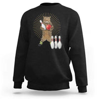 Funny Cat Bowling Meme Sweatshirt Gift For Bowlers - Wonder Print Shop