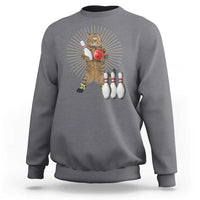 Funny Cat Bowling Meme Sweatshirt Gift For Bowlers - Wonder Print Shop