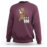 Funny Cat Bowling Meme Sweatshirt Gift For Bowlers - Wonder Print Shop