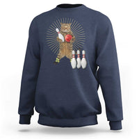 Funny Cat Bowling Meme Sweatshirt Gift For Bowlers - Wonder Print Shop