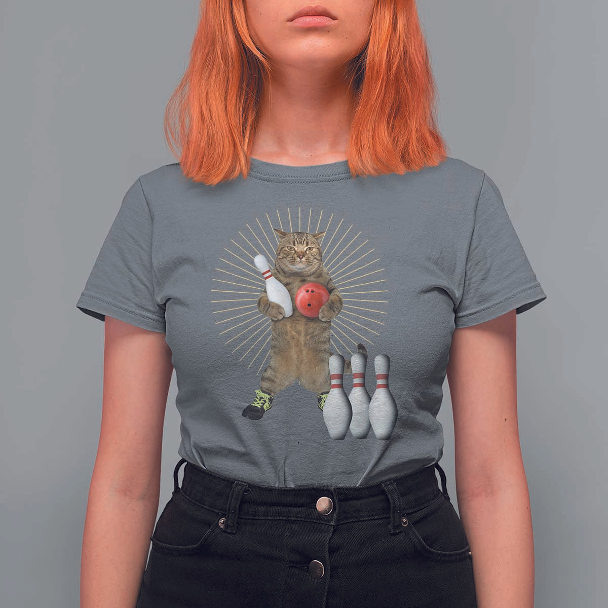 Funny Cat Bowling Meme T Shirt For Women Gift For Bowlers - Wonder Print Shop