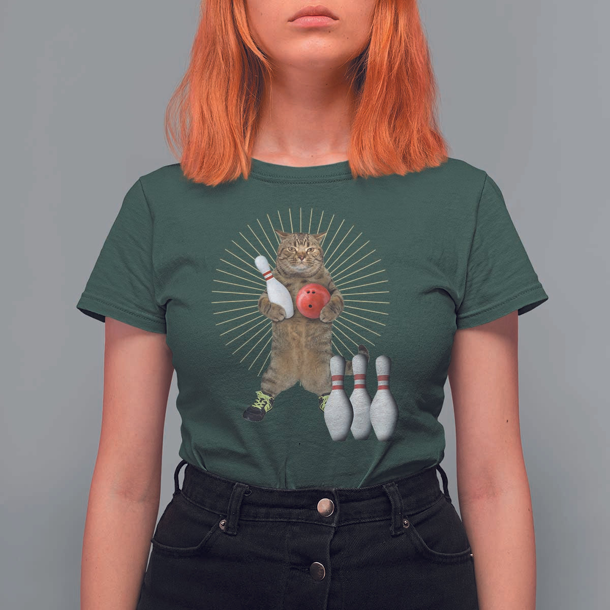Funny Cat Bowling Meme T Shirt For Women Gift For Bowlers - Wonder Print Shop