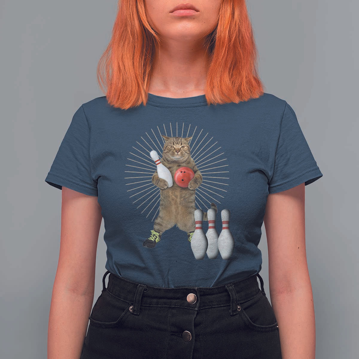 Funny Cat Bowling Meme T Shirt For Women Gift For Bowlers - Wonder Print Shop
