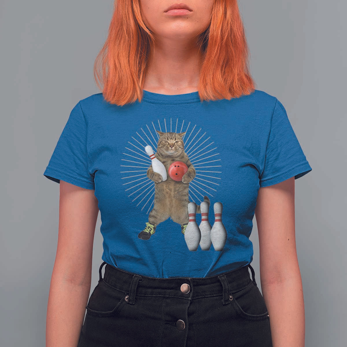 Funny Cat Bowling Meme T Shirt For Women Gift For Bowlers - Wonder Print Shop
