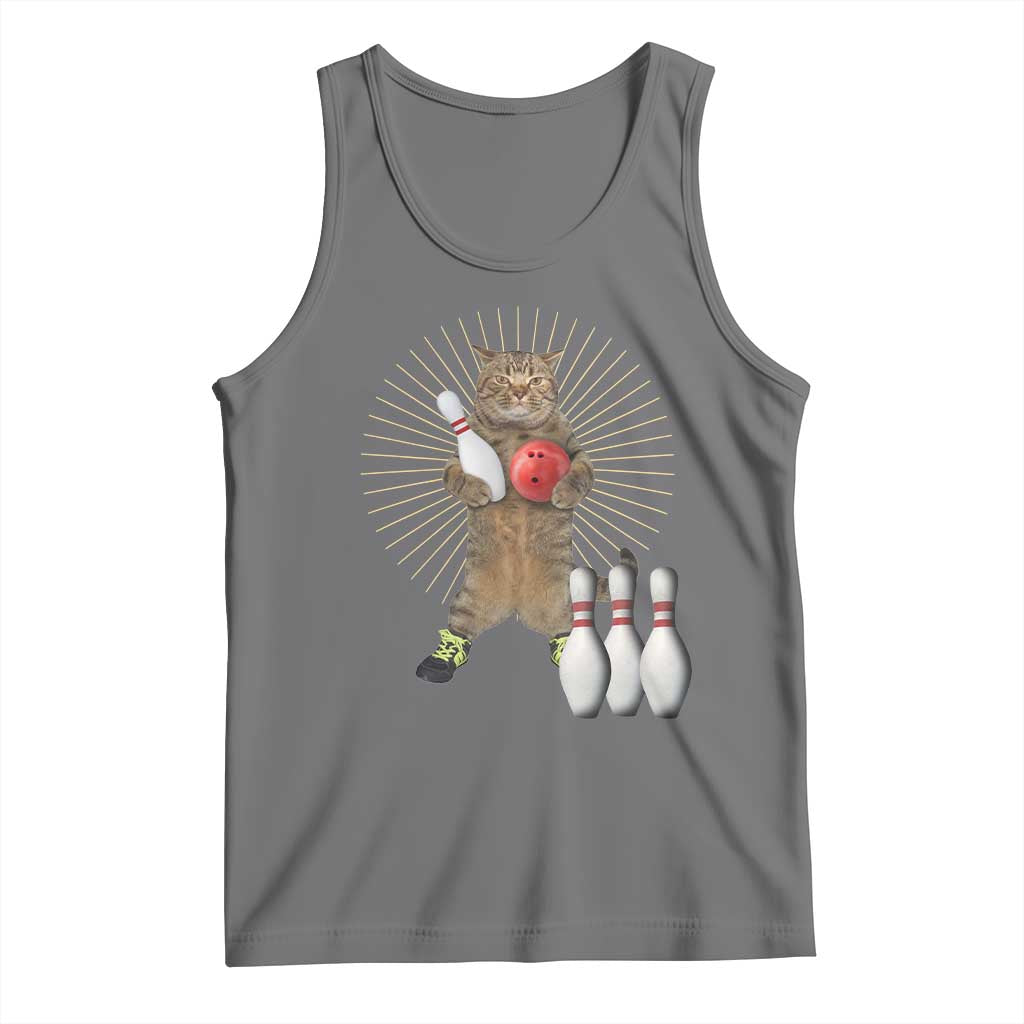 Funny Cat Bowling Meme Tank Top Gift For Bowlers - Wonder Print Shop