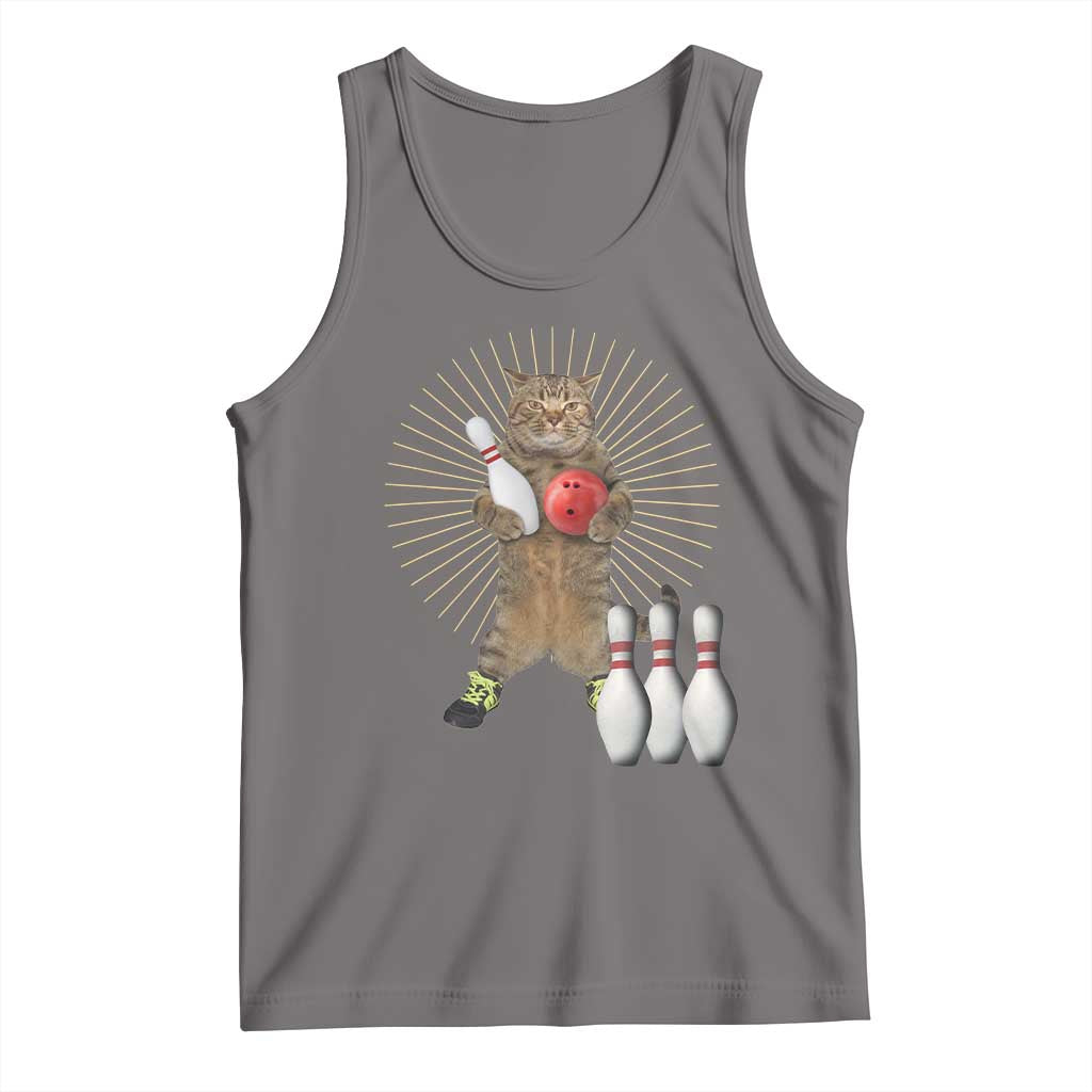 Funny Cat Bowling Meme Tank Top Gift For Bowlers - Wonder Print Shop