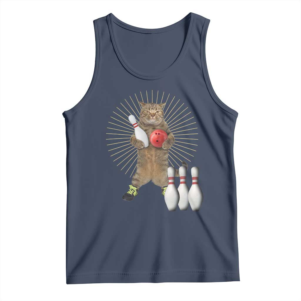 Funny Cat Bowling Meme Tank Top Gift For Bowlers - Wonder Print Shop