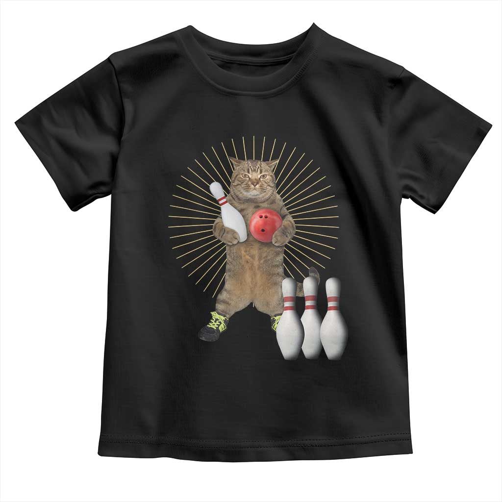 Funny Cat Bowling Meme Toddler T Shirt Gift For Bowlers - Wonder Print Shop