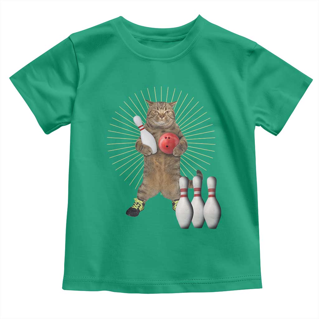 Funny Cat Bowling Meme Toddler T Shirt Gift For Bowlers - Wonder Print Shop