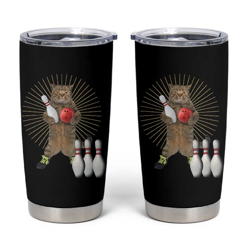 Funny Cat Bowling Meme Tumbler Cup Gift For Bowlers - Wonder Print Shop