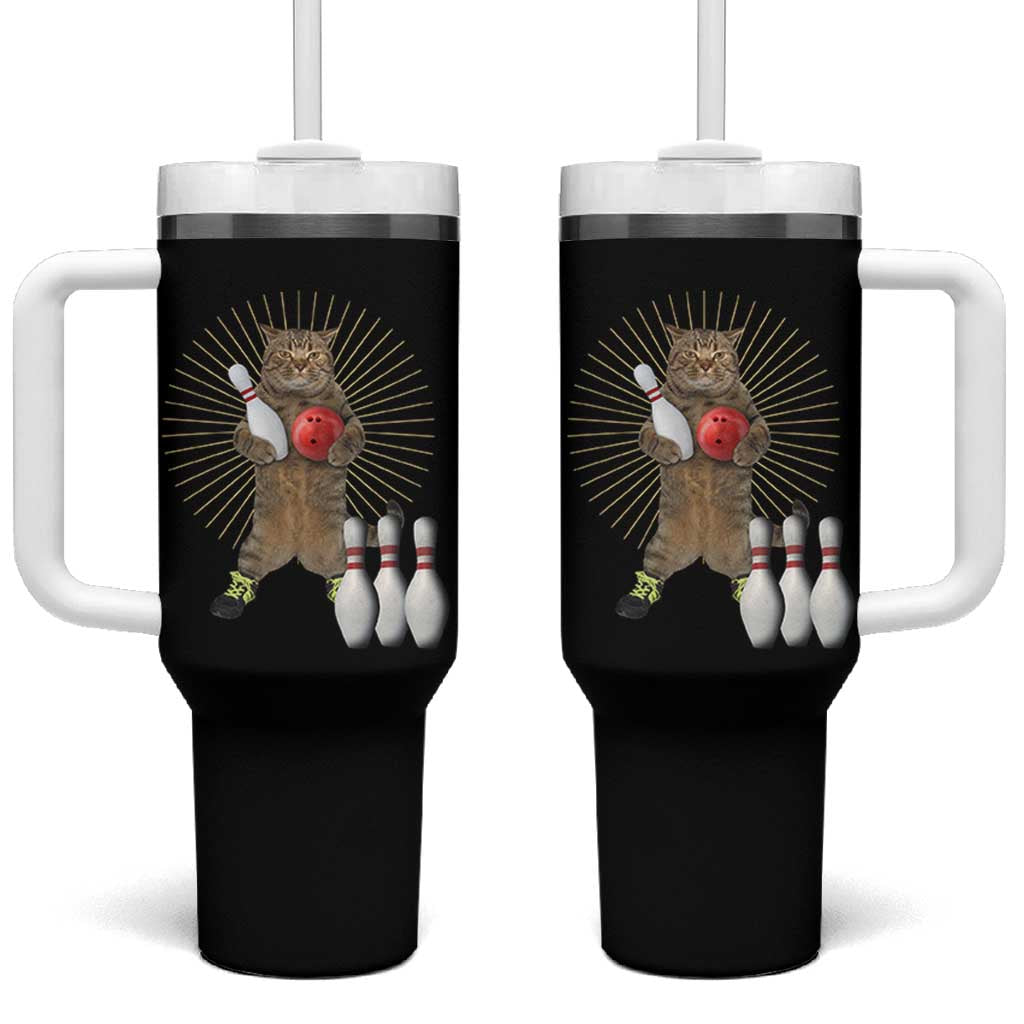 Funny Cat Bowling Meme Tumbler With Handle Gift For Bowlers - Wonder Print Shop