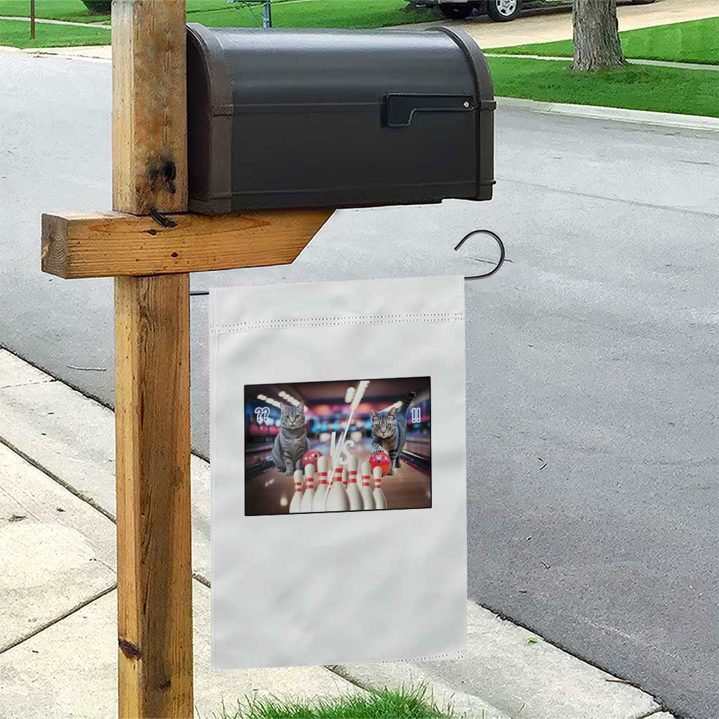 Funny Cats Bowling Battle Garden Flag Gift For Cat Lovers - Wonder Print Shop