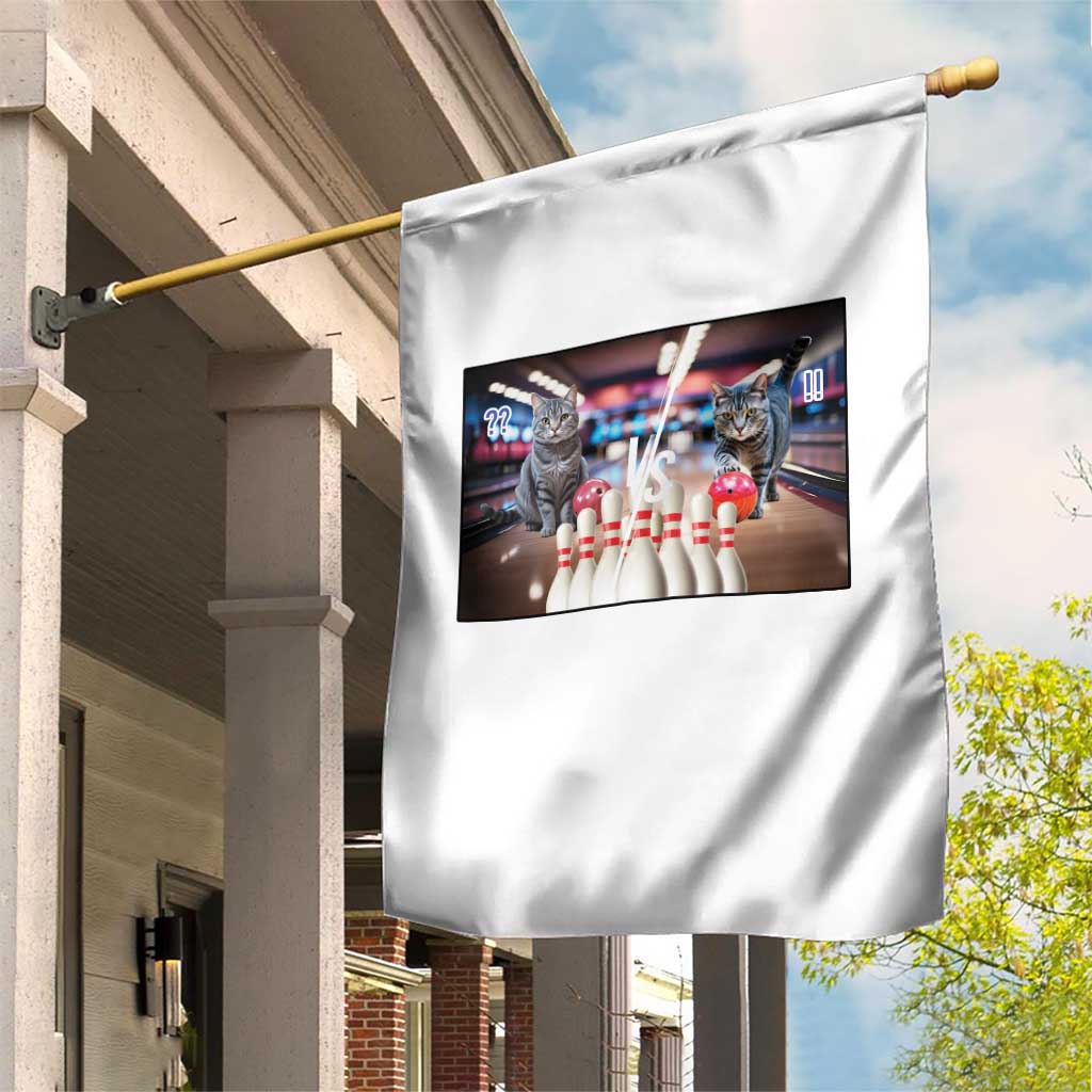 Funny Cats Bowling Battle Garden Flag Gift For Cat Lovers - Wonder Print Shop
