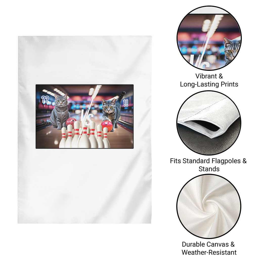 Funny Cats Bowling Battle Garden Flag Gift For Cat Lovers - Wonder Print Shop