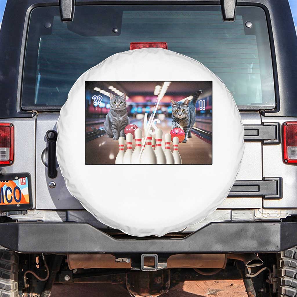 Funny Cats Bowling Battle Spare Tire Cover Gift For Cat Lovers - Wonder Print Shop
