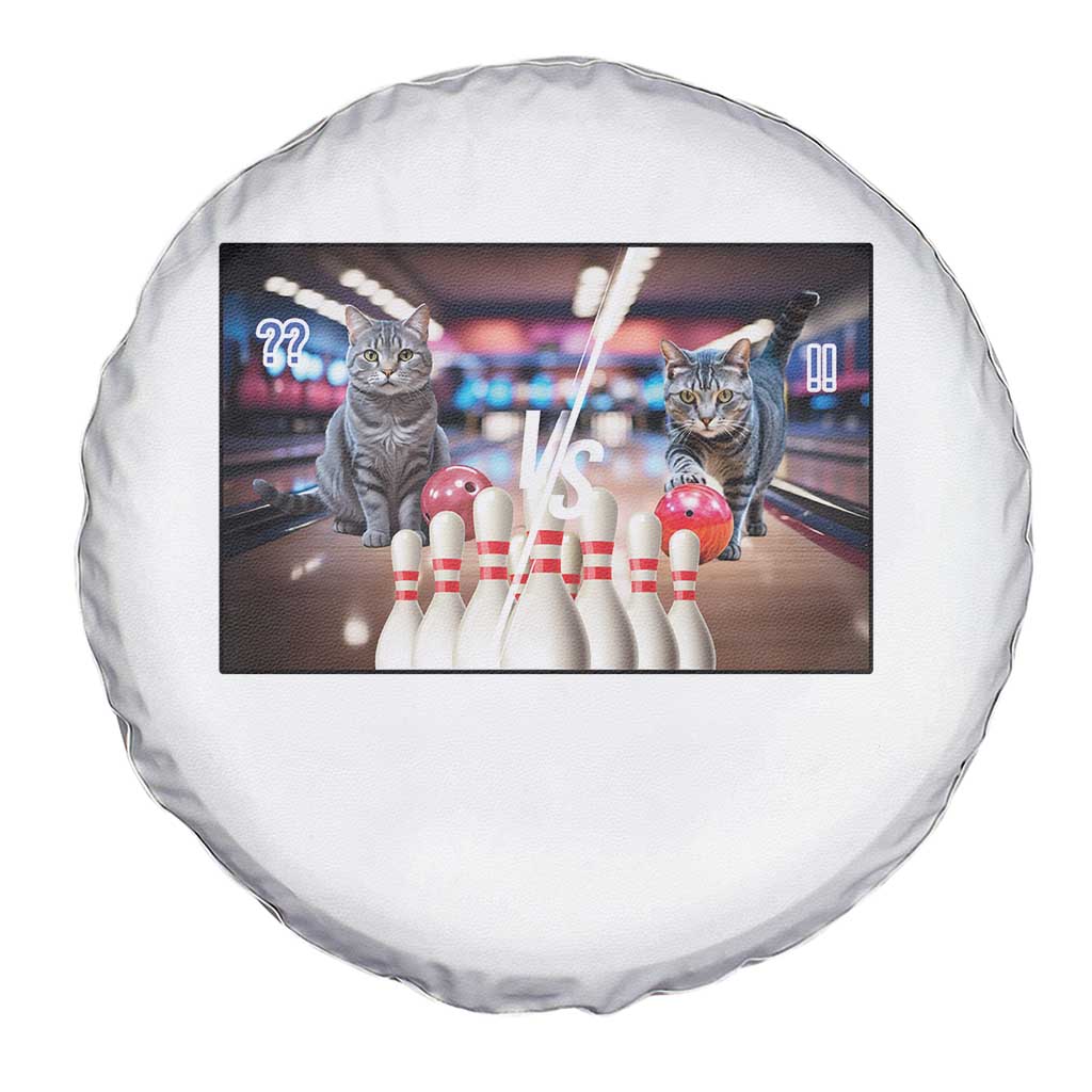 Funny Cats Bowling Battle Spare Tire Cover Gift For Cat Lovers - Wonder Print Shop