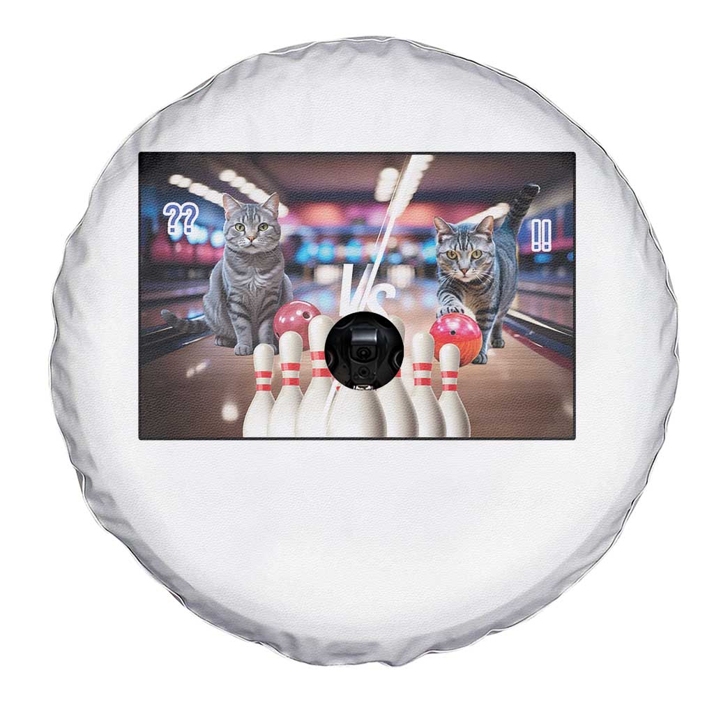 Funny Cats Bowling Battle Spare Tire Cover Gift For Cat Lovers - Wonder Print Shop