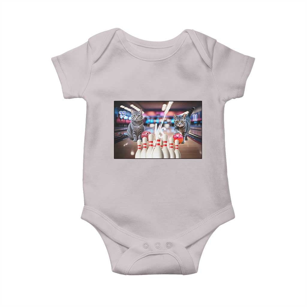 Funny Cats Bowling Battle Baby Onesie Gift For Cat Lovers - Wonder Print Shop